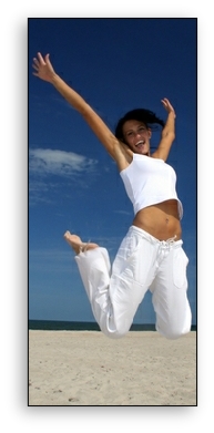 Spring op het strand